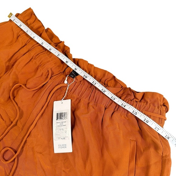 Eileen Fisher Tencel Viscose Crepe Straight Pant with Gathered Waist Size L - Picture 4 of 7